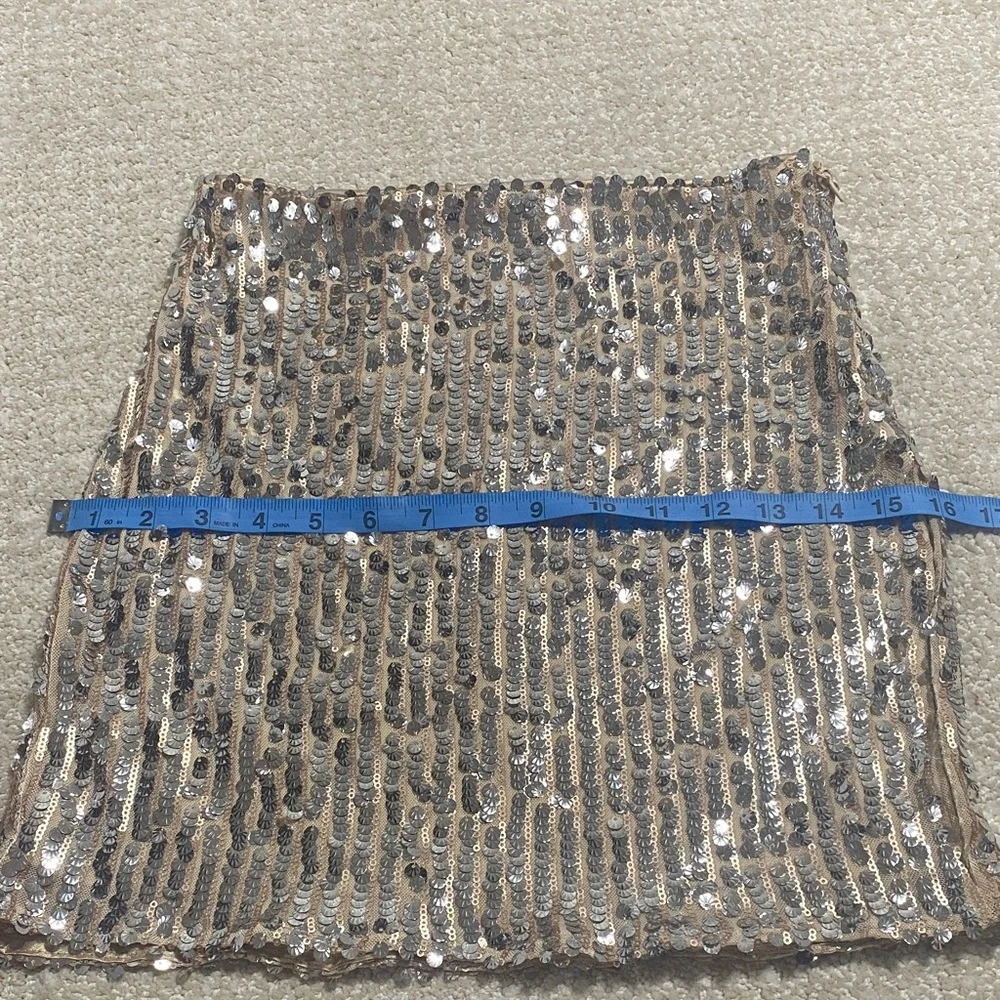 Lulu's Sparkling Sequin Mini Skirt - Silver Size S